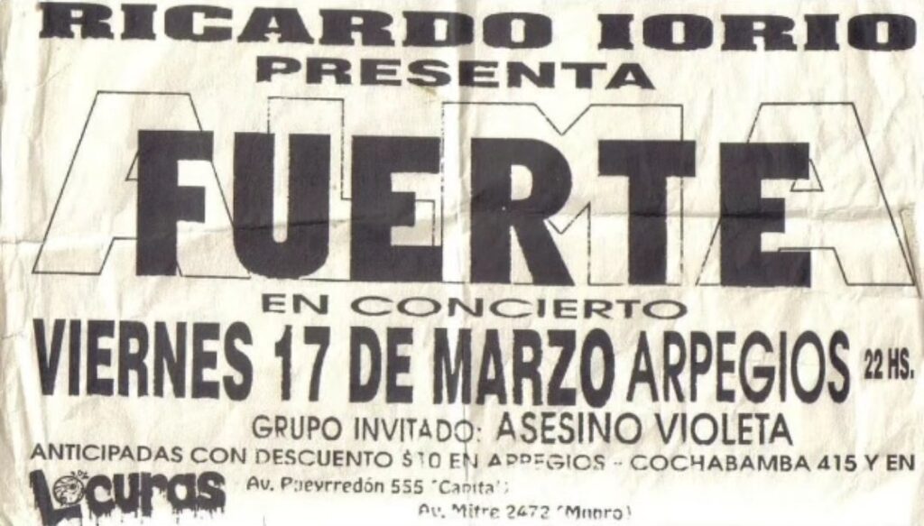 31 años del debut en vivo de Almafuerte